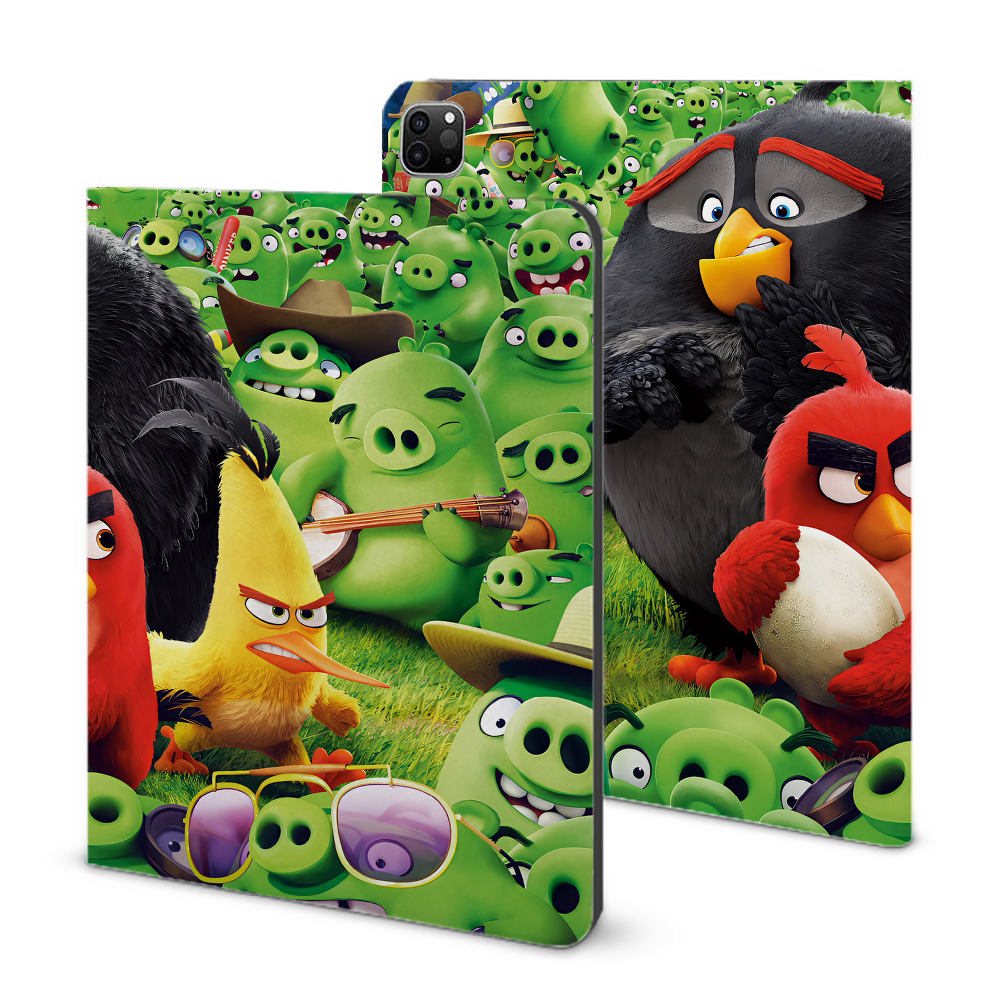 （画像用） Angry Birds アングリーバード IPad ケース ブック型 PUレザー TPU 耐衝撃 軽量 薄型 ペン収納なし 全面保護 IPad 各モデル対応